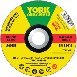 Disc abraziv 125x1x22.23 mm A60TBF INOXCUTTING DISC,T41