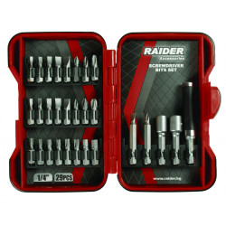 Set biti si adaptoare pt. surubelnita 29pcs Raider