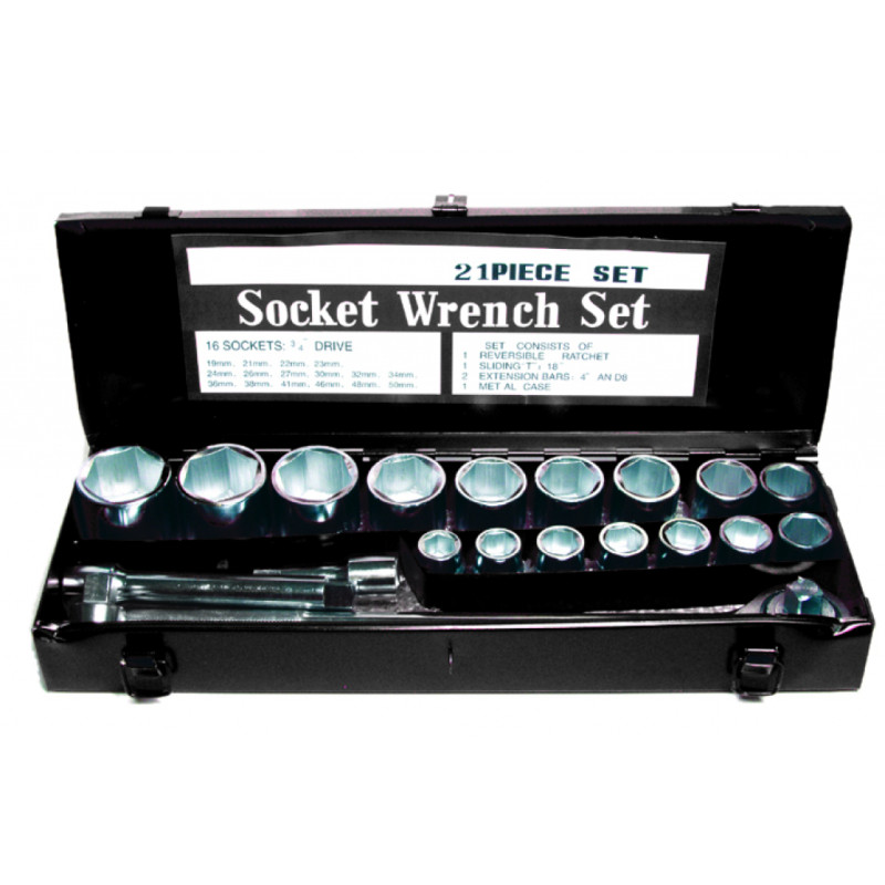 Set tubulare 21pcs 3/4" 19-50mm GD