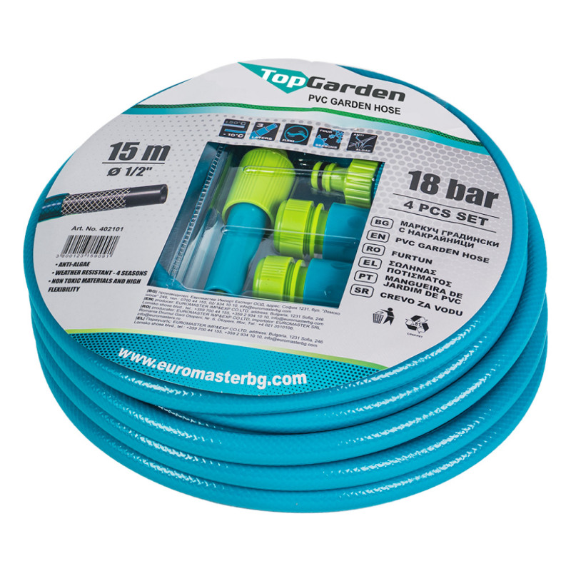 Furtun 1/2" x 15m T+ 4 accesorii TG