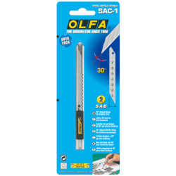 Cutter Auto-Lock STANDART,OLFA SAC 1, INOX, 9 mm, SAB, DKB