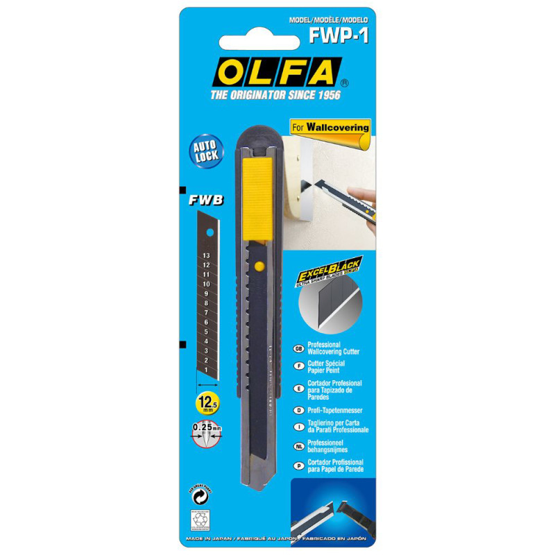 Cutter cu blocare automată WALL, OLFA FWP 1, 12,5 mm, FWB