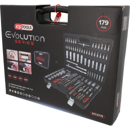 TRUSA KS TOOLS 1/4"+3/8"+1/2" set chei tubulare, 179 de piese