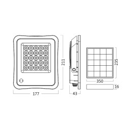 PROIECTOR CU LED FL, SOLAR+TELECOMANDA, DIM P:100W, C:30W, 6500K IP65